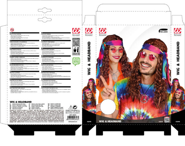 Parrucca Hippie Castana - immagine 4