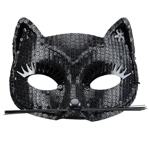 Domino Gatto In Pailettes Nero