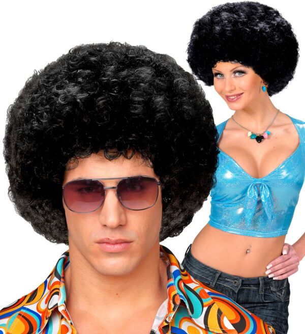 Parrucca Anni 70 Unisex Nera