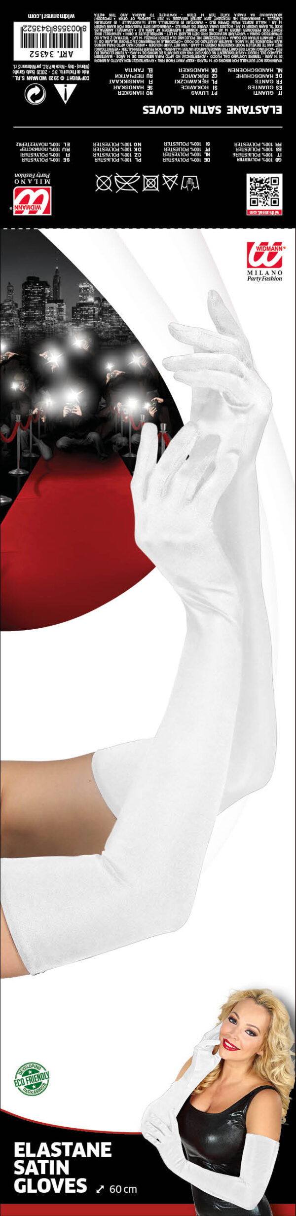 Guanti Bianchi In Raso - immagine 2