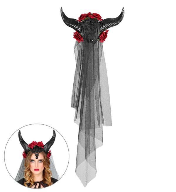 velo sposa con corna - immagine 2