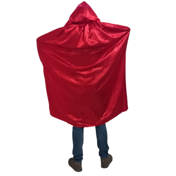mantello rosso  con cappuccio 130 cm
