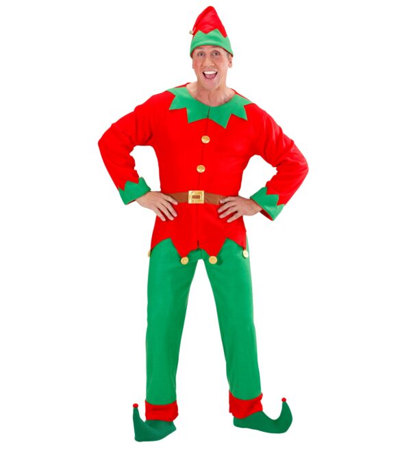 abito elfo aiutante babbo natale  uomo