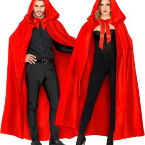 mantello rosso con cappuccio
