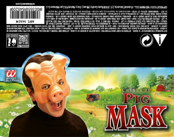 maschera maiale senza mento in pvc - immagine 2