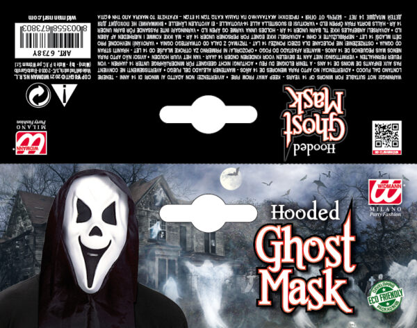 maschera fantasma con cappuccio e occhi invisibili - immagine 2