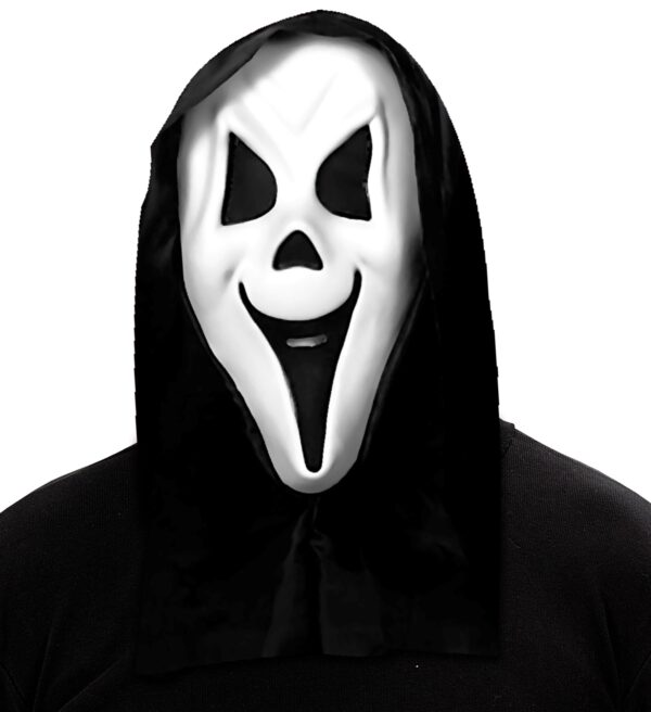 maschera fantasma con cappuccio e occhi invisibili