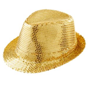 Cappello Fedora oro con paillettes