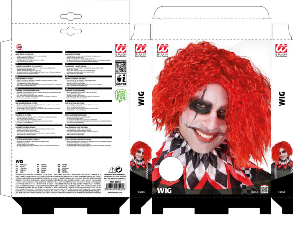 Parrucca sinister clown rossa - immagine 2