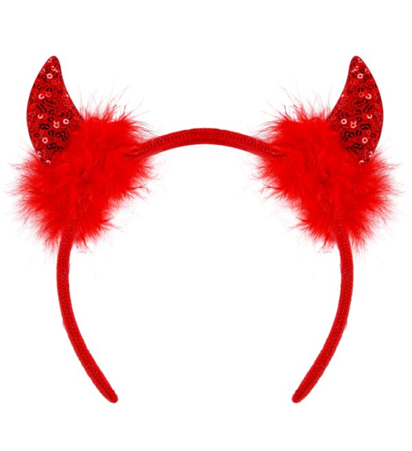 Corna con paillettes rosse
