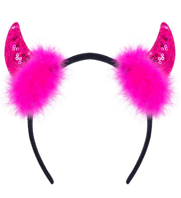 Corna con paillettes fucsia