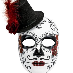 Maschera Dia de los Muertos con cappello