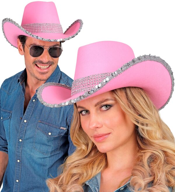 Cappello cowgirl party rosa
