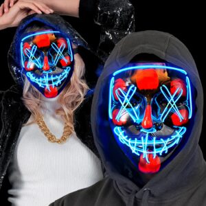 Maschera spaventosa a led blu