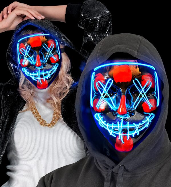 Maschera spaventosa a led blu