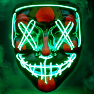 Maschera spaventosa a led verde