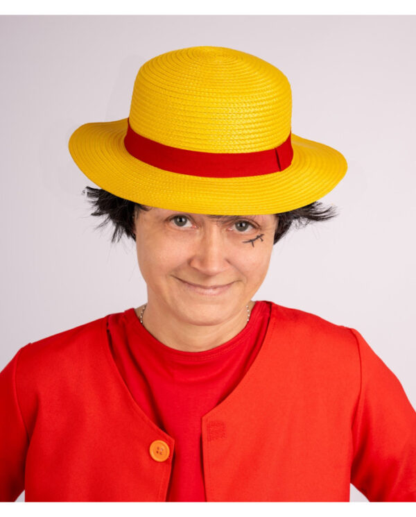 Cappello giallo con banda rossa